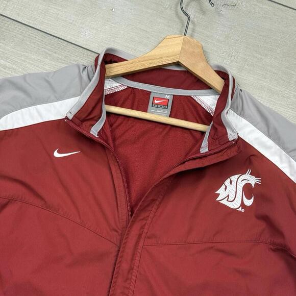 VTG Nike Team-Fit Storm Washington State Cougars Jacket Men’s M Windbreaker Red - Picture 2 of 10